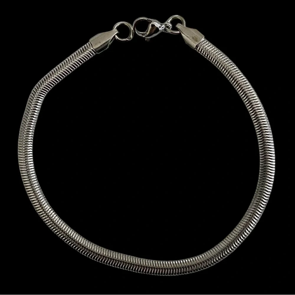 Herringbone Stainless Steel 8.3 inch long and 4mm width bracelet - Final Price!